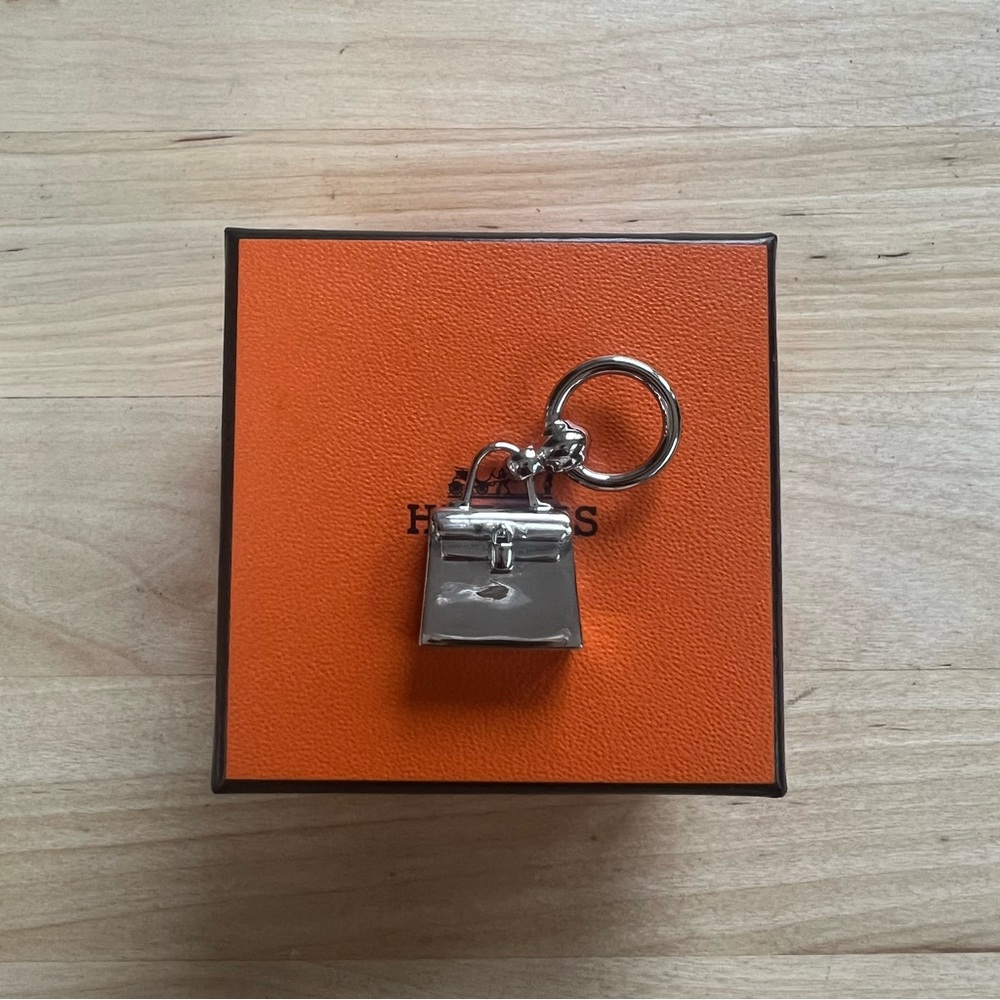 HERMES Scarf Ring Kelly Plated Silver